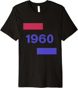 1960 Vintage Year Bold Color Block Style Premium T-Shirt