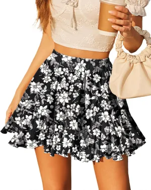 Avidlove Skirts for Women Pleated Skirts for Women Trendy High Waist Sexy Skater Mini Skirt(Blue,XXL)