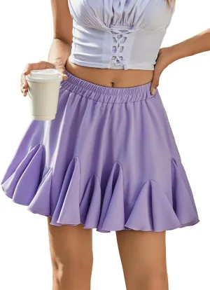 Avidlove Skirts for Women Pleated Skirts for Women Trendy High Waist Sexy Skater Mini Skirt(Blue,XXL)