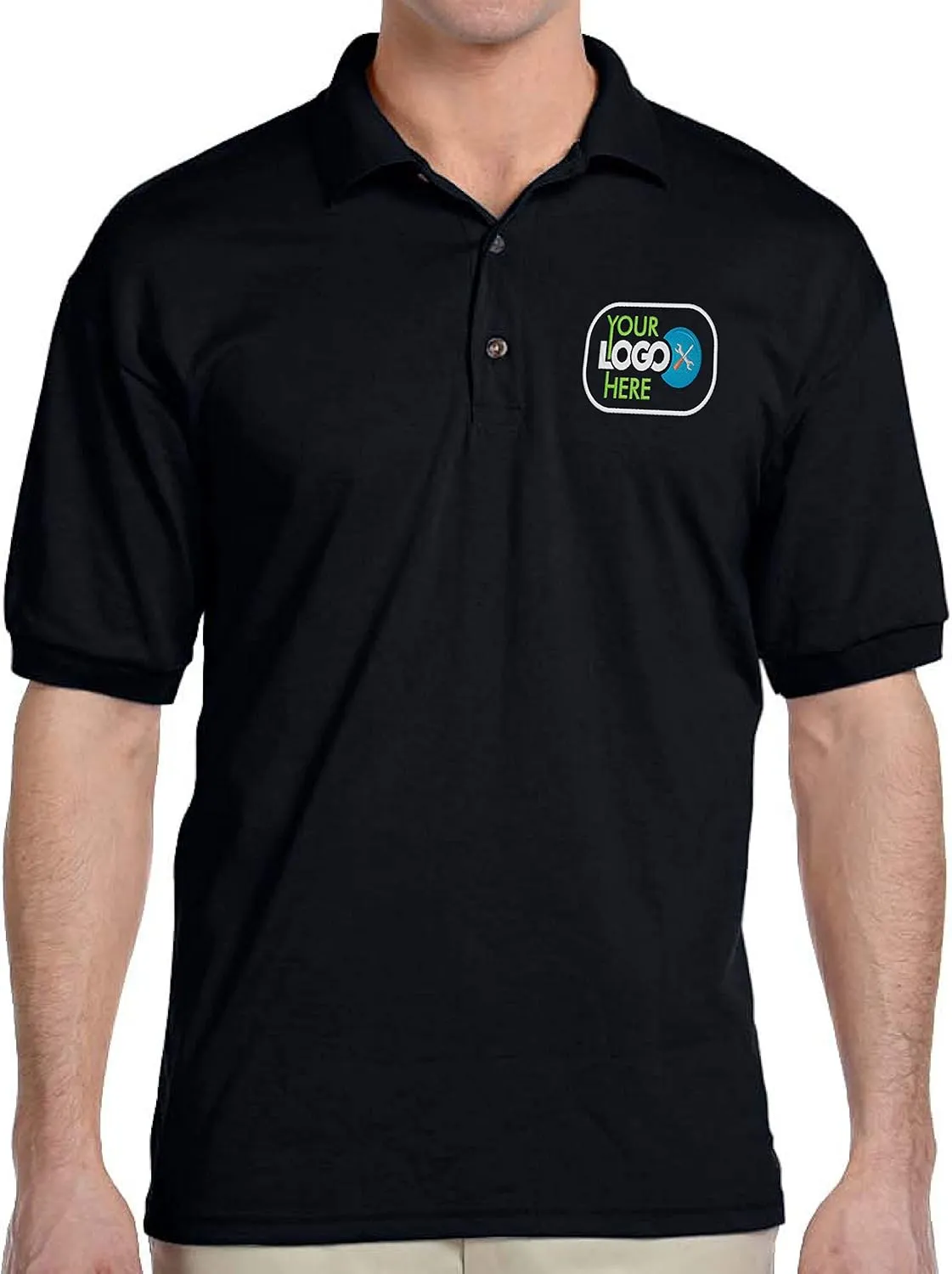 Custom Logo Embroidered Jersey Polo, Dry Blend Polo Shirt, Your Company Logo