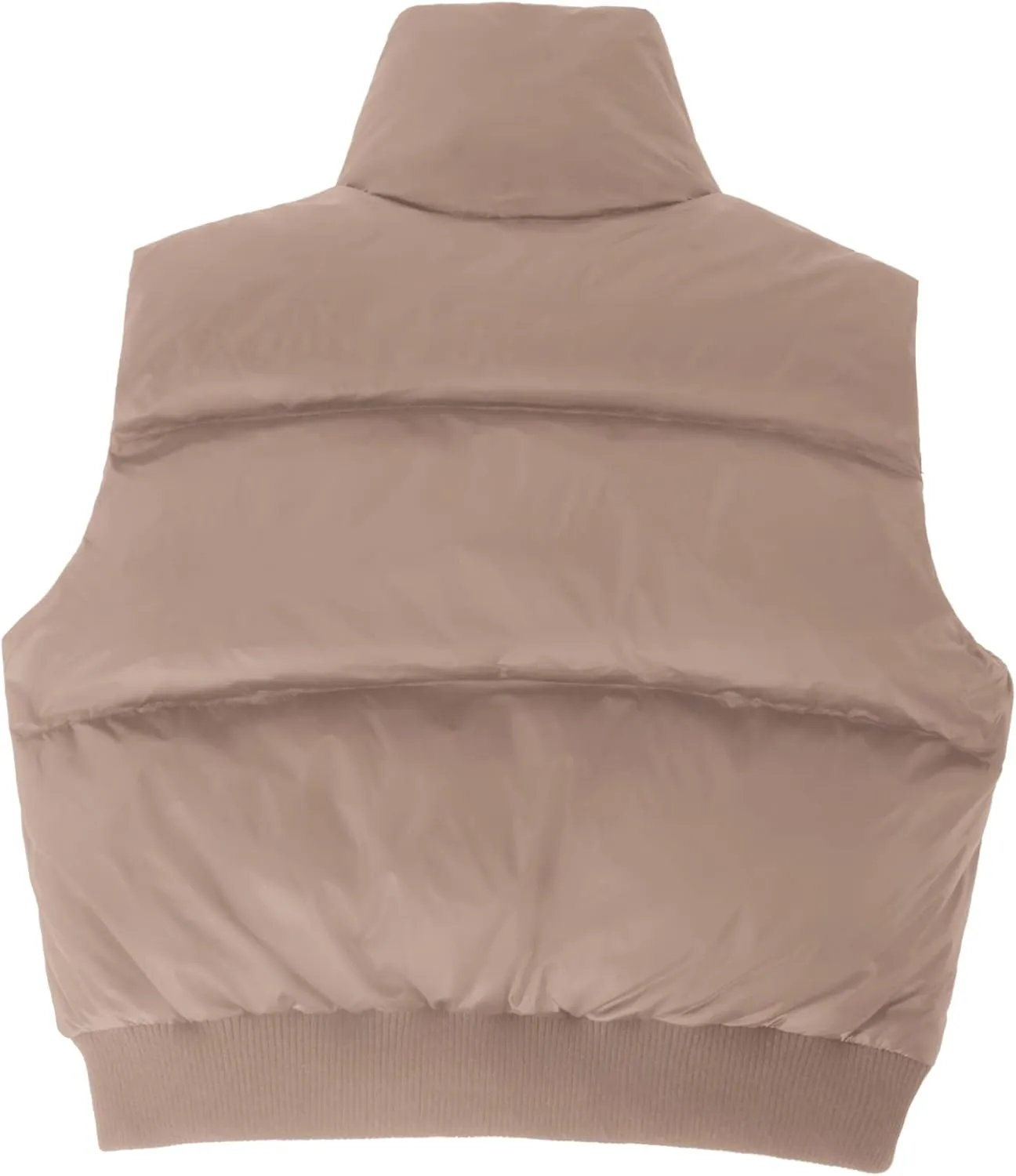 ELFJOY Cropped Puffer Vest for Women Down Crop Puffer Jacket Stand Collar Lightweight Winter Warm Puffy Vests Padded Gilet