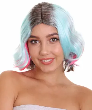 Fashion Mixed Color Womens Wig | Colorful Stage Party Character Cosplay Halloween Wig | Premium Breathable Capless Cap