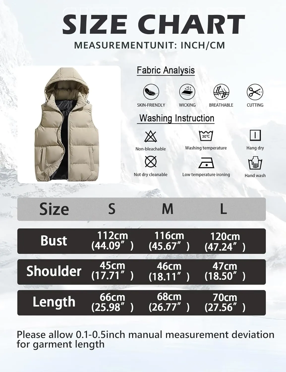 Gihuo Men's Hooded Puffer Vest Sleeveless Zip Up Padded Jackets Coat Lightweight Quilted Gilet with Pockets