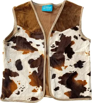 Kids Brown Cowboy or Cowgirl Western Dress Up Vest (Choose Size)