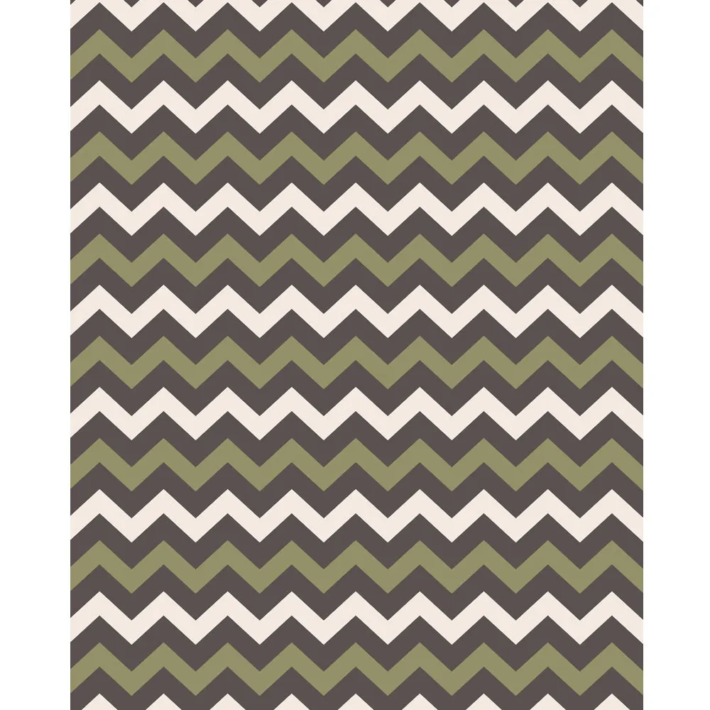 Olive, Cream & Gray Chevron Printed Backdrop