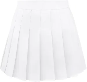 Pleated Skirt for Women Skater Skirt with Shorts Elastic Waist Plus Size Tennis Skirts