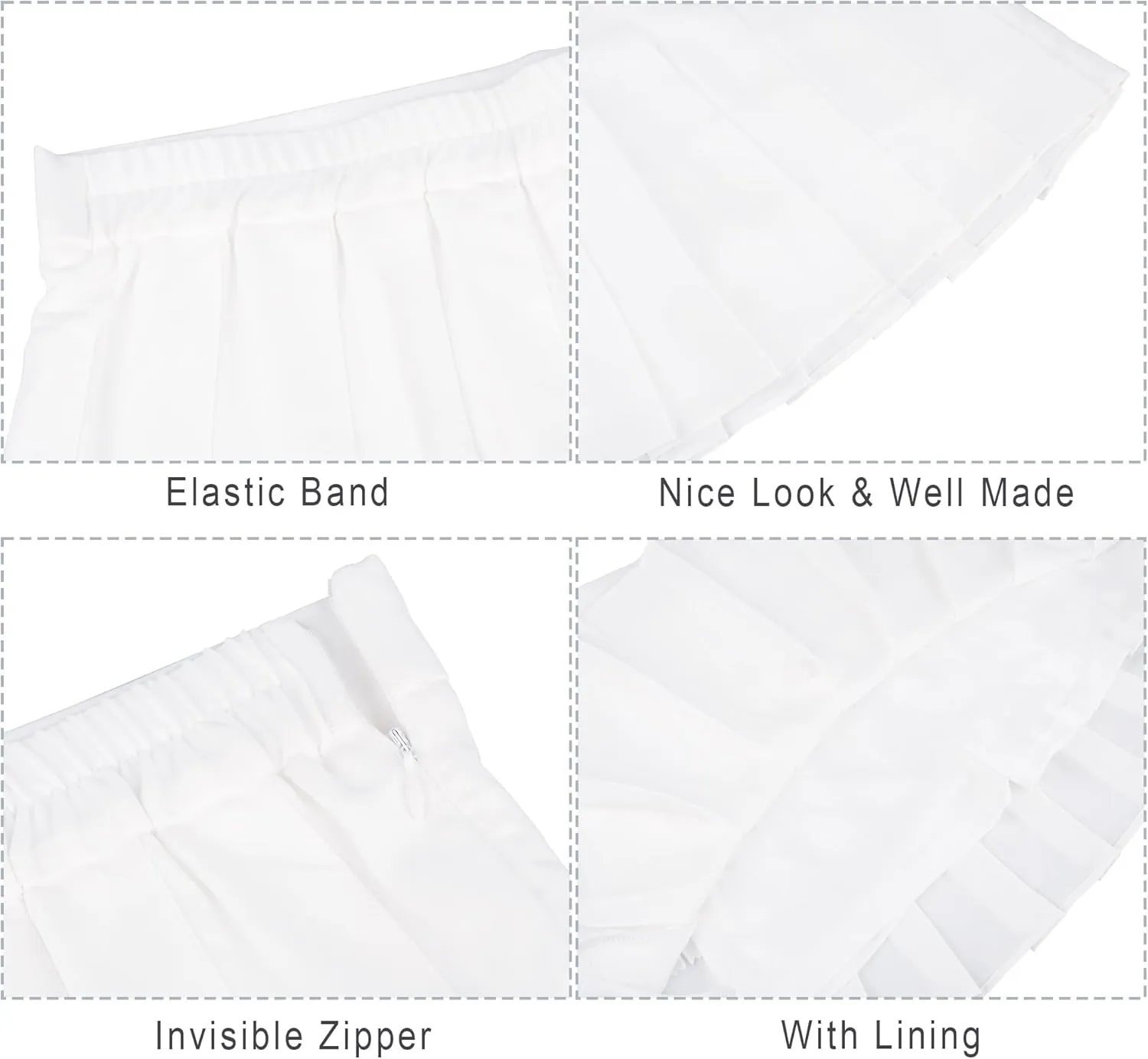 Pleated Skirt for Women Skater Skirt with Shorts Elastic Waist Plus Size Tennis Skirts