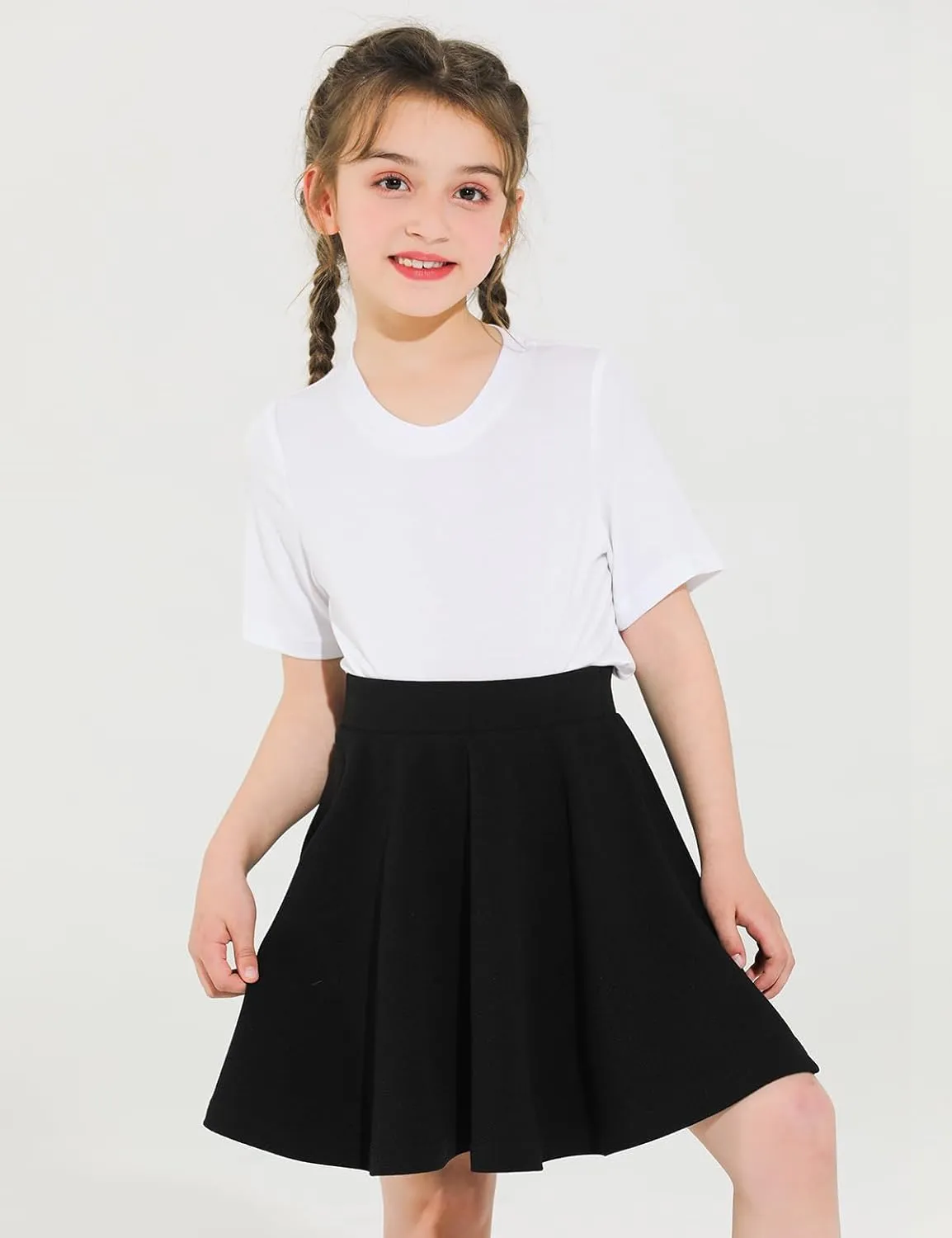 Skirt for Girls,Uniform Pleated Skater Skirts Kids Casual Mini Flare Plain