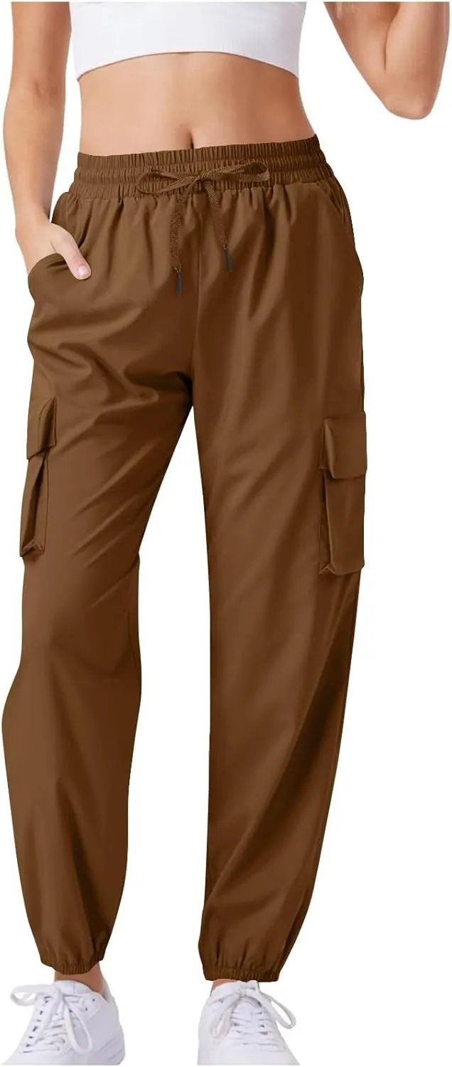 Womens Cargo Pants Lightweight Summer Quick Dry Waterproof Hiking Pant Casual Outdoor Athletic Joggers with Pockets