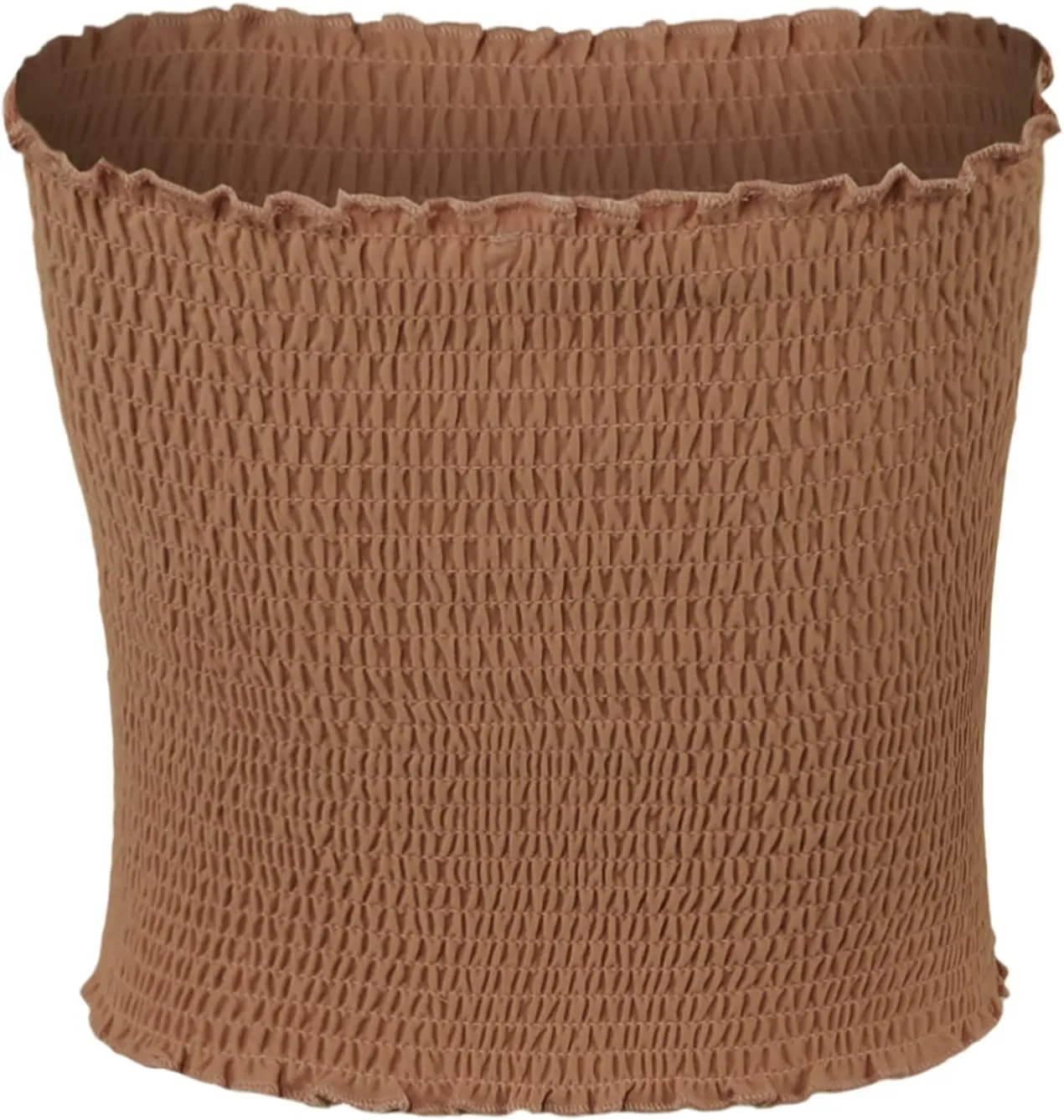 Women's Sexy Fitted Strapless Cotton Smocked Tube Crop Tops