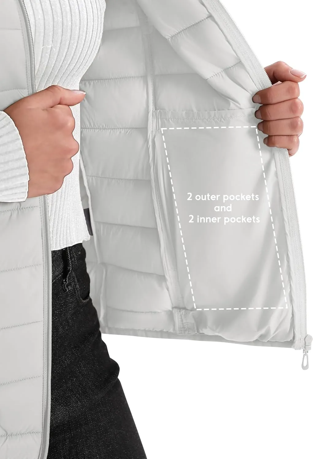 YUCOLEN Women's Puffer Vest Lightweight Stand Collar Zip Puffy Vests